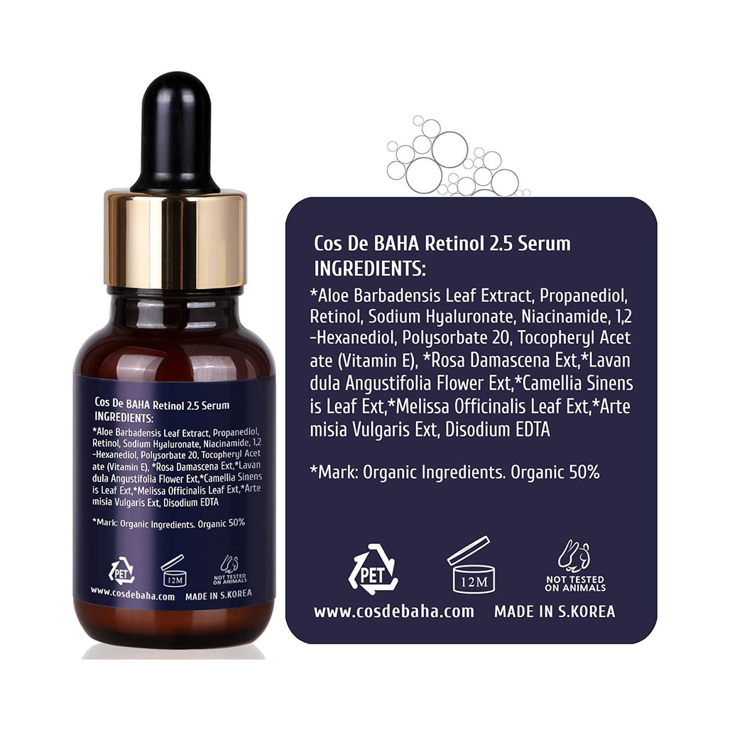 A Photo Of Cos De BAHA Retinol 2.5% Facial Serum with Vitamin E – 30ml