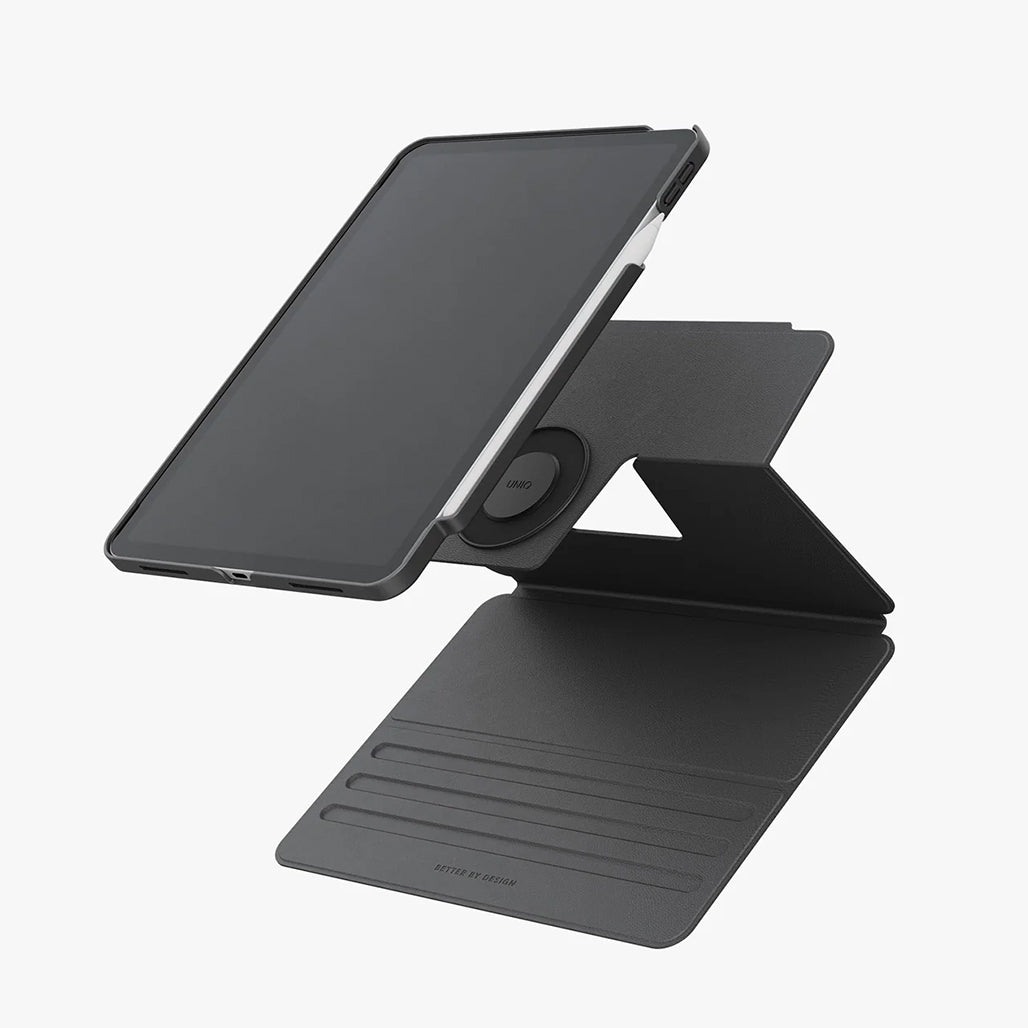 A Photo Of UNIQ Rovus SnapMount Magnetic iPad Air M2, M3 - Case with Stand & Apple Pencil Holder