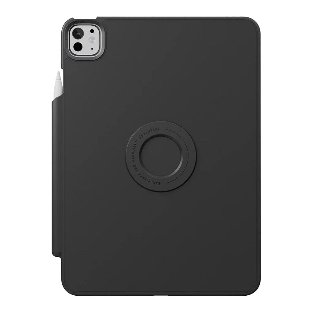 A Photo Of UNIQ Rovus SnapMount Magnetic iPad Pro M4 Case with Stand & Apple Pencil Holder