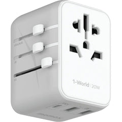 A Photo Of Momax 1-World 20W 3 Ports AC Travel Adapter - Versatile Charging for 150+ Countries