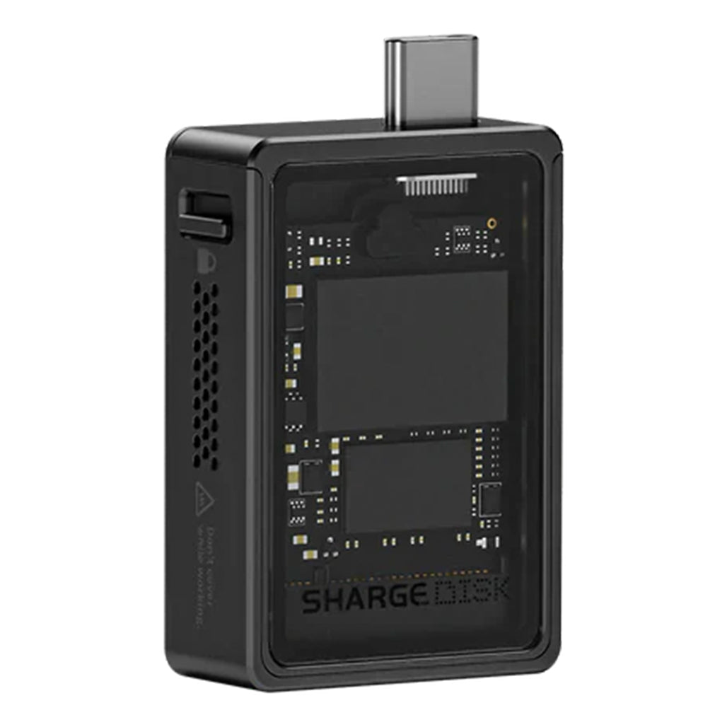 A Photo Of SHARGE Disk SD001 M.2 NVMe Enclosure – 10Gbps USB-C SSD Case with Cooling Fan, 2230 Support, IP54 Rugged, iPhone 15/16 & Console Compatible
