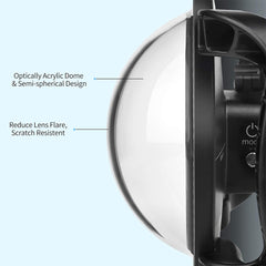 A Photo Of SHOOT Dome Port for GoPro Hero 13/12/11/10/9 Black – Waterproof Over Under Dome Housing with Dual Handle Stabilizer, Anti-Scratch Acrylic Lens, and Floating Grip for Underwater Photography & Video