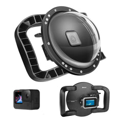 A Photo Of SHOOT Dome Port for GoPro Hero 13/12/11/10/9 Black – Waterproof Over Under Dome Housing with Dual Handle Stabilizer, Anti-Scratch Acrylic Lens, and Floating Grip for Underwater Photography & Video