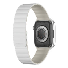 A Photo Of Mageasy SKIN Silicone Magnetic Apple Watch Band 44mm/45mm/49mm - White | Waterproof & Sweat-Resistant