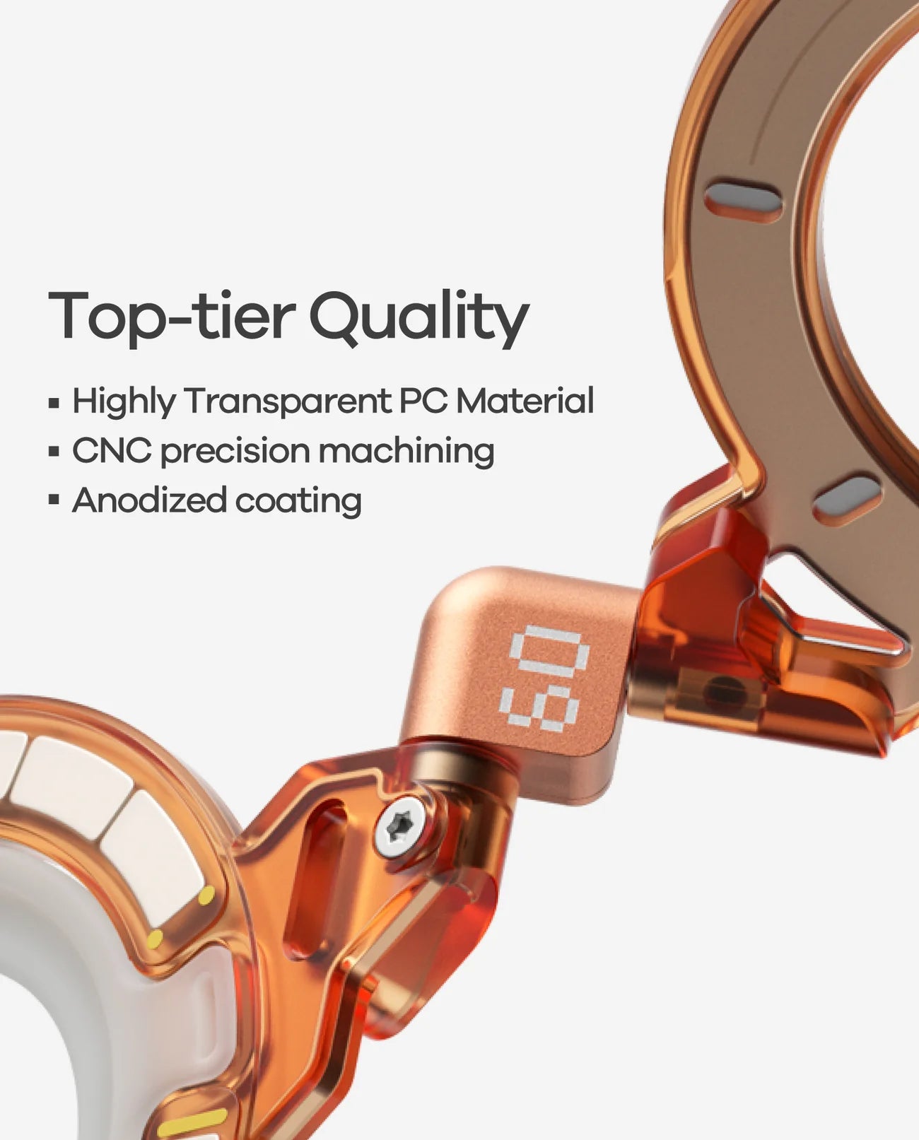 A Photo Of Aulumu G09 Ghost Transparent Infinite 360° Magnetic MagSafe Phone Ring Stand with 3-Axis 360° Rotation