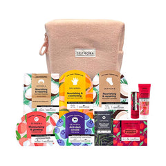 A Photo Of Sephora 9 Care Essentials - Skincare Set – 9-in-1 Face, Lip, Hand, Hair & Foot Masks with Travel Pouch
