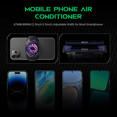 A Photo Of Black Shark FunCooler 3 Pro Phone Cooler for Gaming – Semiconductor Heatsink with Sleep Timer, RGB, Bluetooth APP Control – Compatible with iOS/Android (67mm-88mm Width)