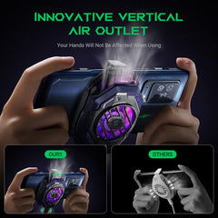 A Photo Of Black Shark FunCooler 3 Pro Phone Cooler for Gaming – Semiconductor Heatsink with Sleep Timer, RGB, Bluetooth APP Control – Compatible with iOS/Android (67mm-88mm Width)