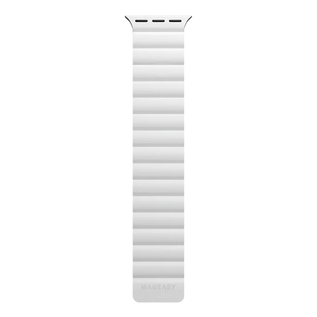 A Photo Of Mageasy SKIN Silicone Magnetic Apple Watch Band 38mm/40mm/41mm - White | Waterproof & Sweat-Resistant
