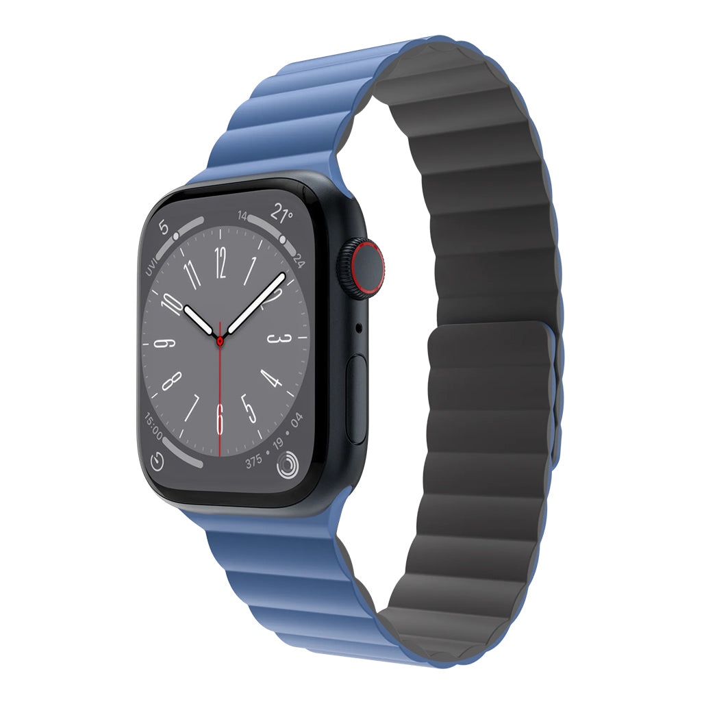 A Photo Of Mageasy SKIN Silicone Magnetic Apple Watch Band 44mm/45mm/49mm - Blue | Waterproof & Sweat-Resistant