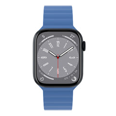 A Photo Of Mageasy SKIN Silicone Magnetic Apple Watch Band 44mm/45mm/49mm - Blue | Waterproof & Sweat-Resistant