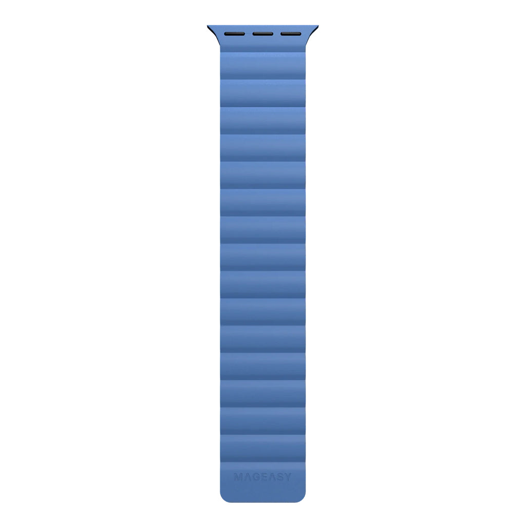 A Photo Of Mageasy SKIN Silicone Magnetic Apple Watch Band 44mm/45mm/49mm - Blue | Waterproof & Sweat-Resistant