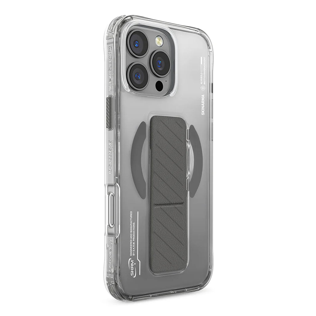 A Photo Of Skinarma AXON Mag-Charge Case for iPhone 16 Pro – Grip-Stand, Magnetic Charging, Drop Protection