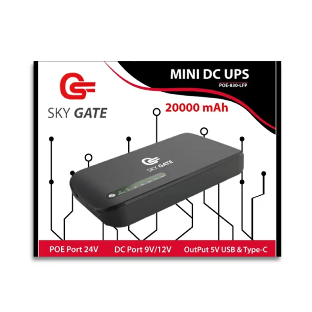 A Photo Of SkyGate Mini DC UPS 20000mAh with POE - POE-830-LFP