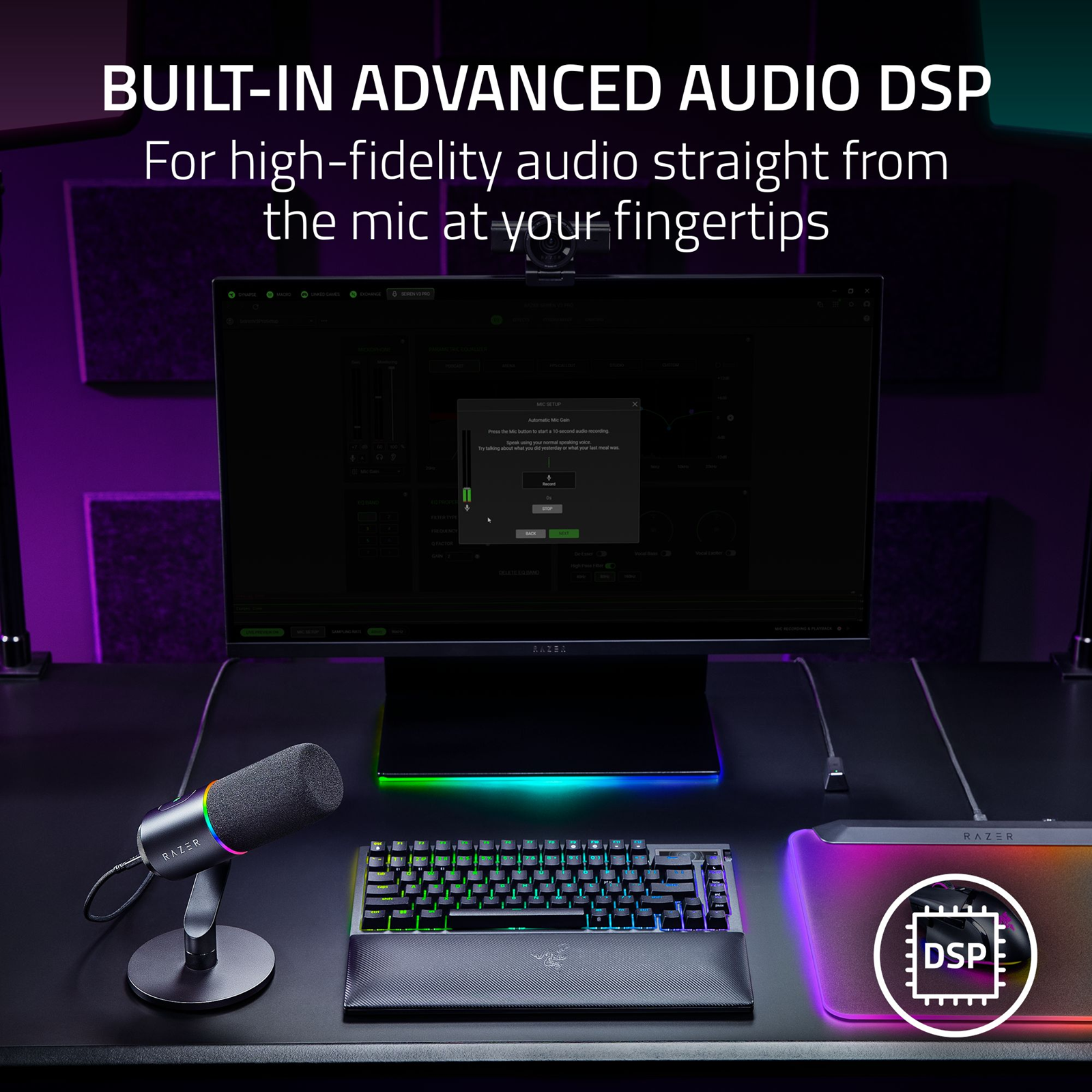 A Photo Of Razer Seiren V3 Pro - Professional Dynamic USB-C & XLR Streaming Microphone