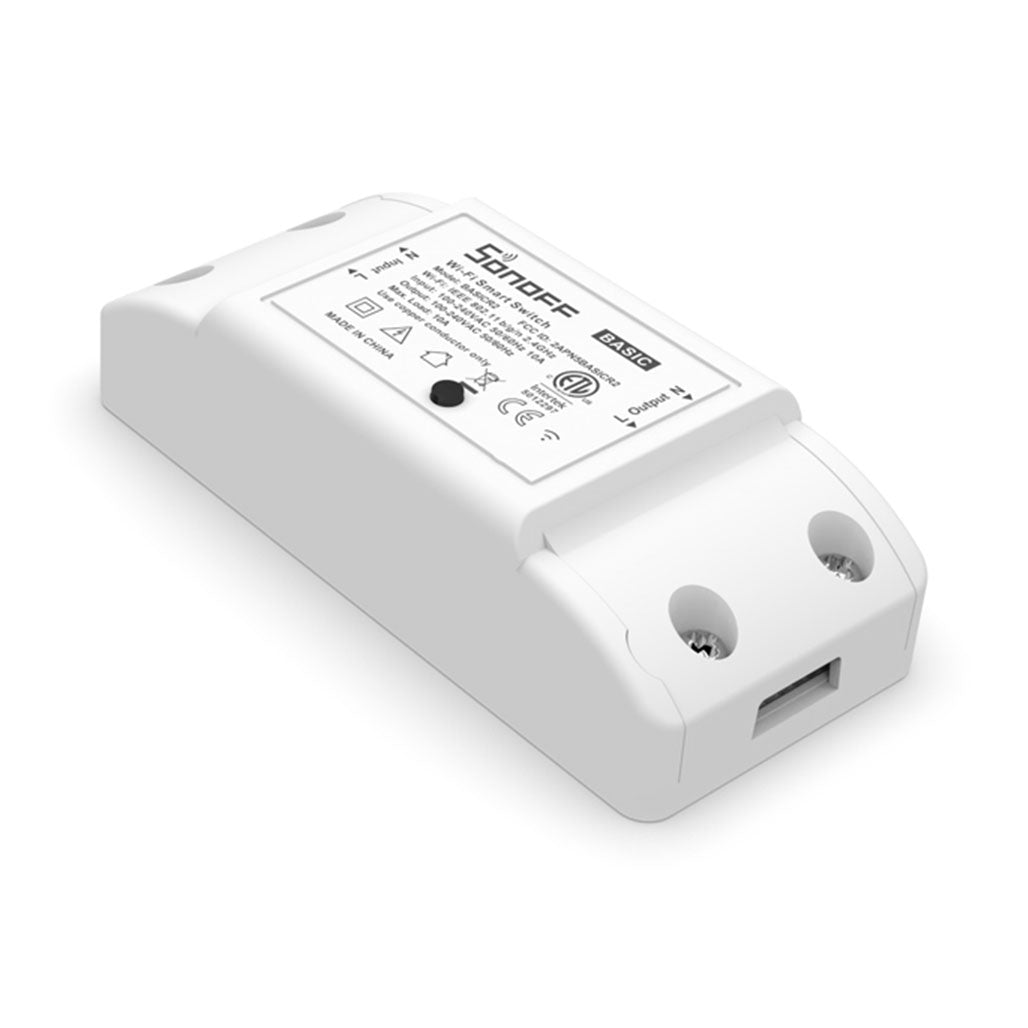A Photo Of Sonoff BASICR2 Wi-Fi Smart Switch | DIY Home Automation | Voice Control with Alexa & Google Home
