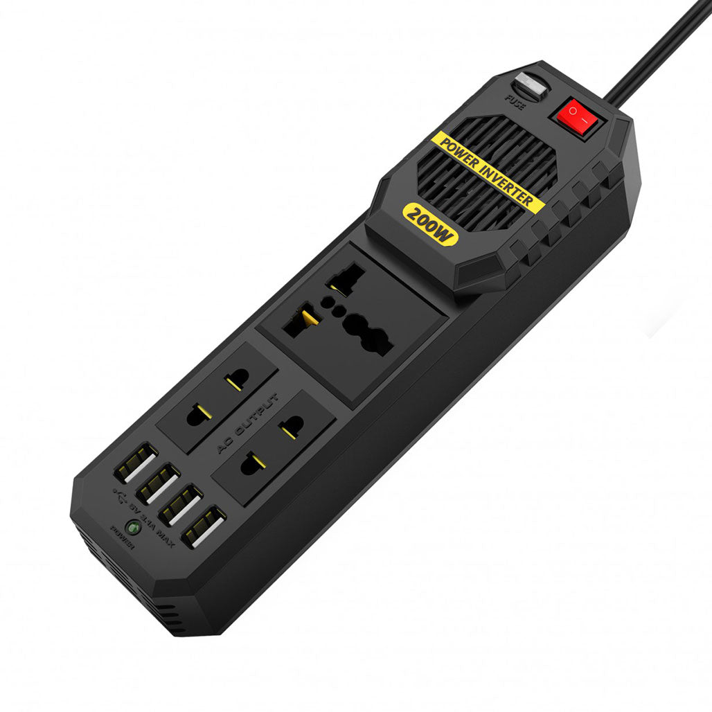 A Photo Of Green Lion GNSTPSBK Stark Plus Power Inverter 200W