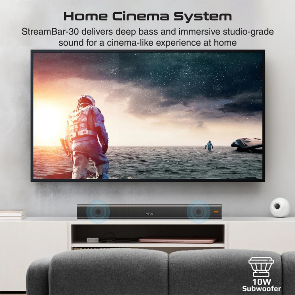 A Photo Of Promate StreamBar-30 - 30W BassBoost™ SoundBar with Subwoofer
