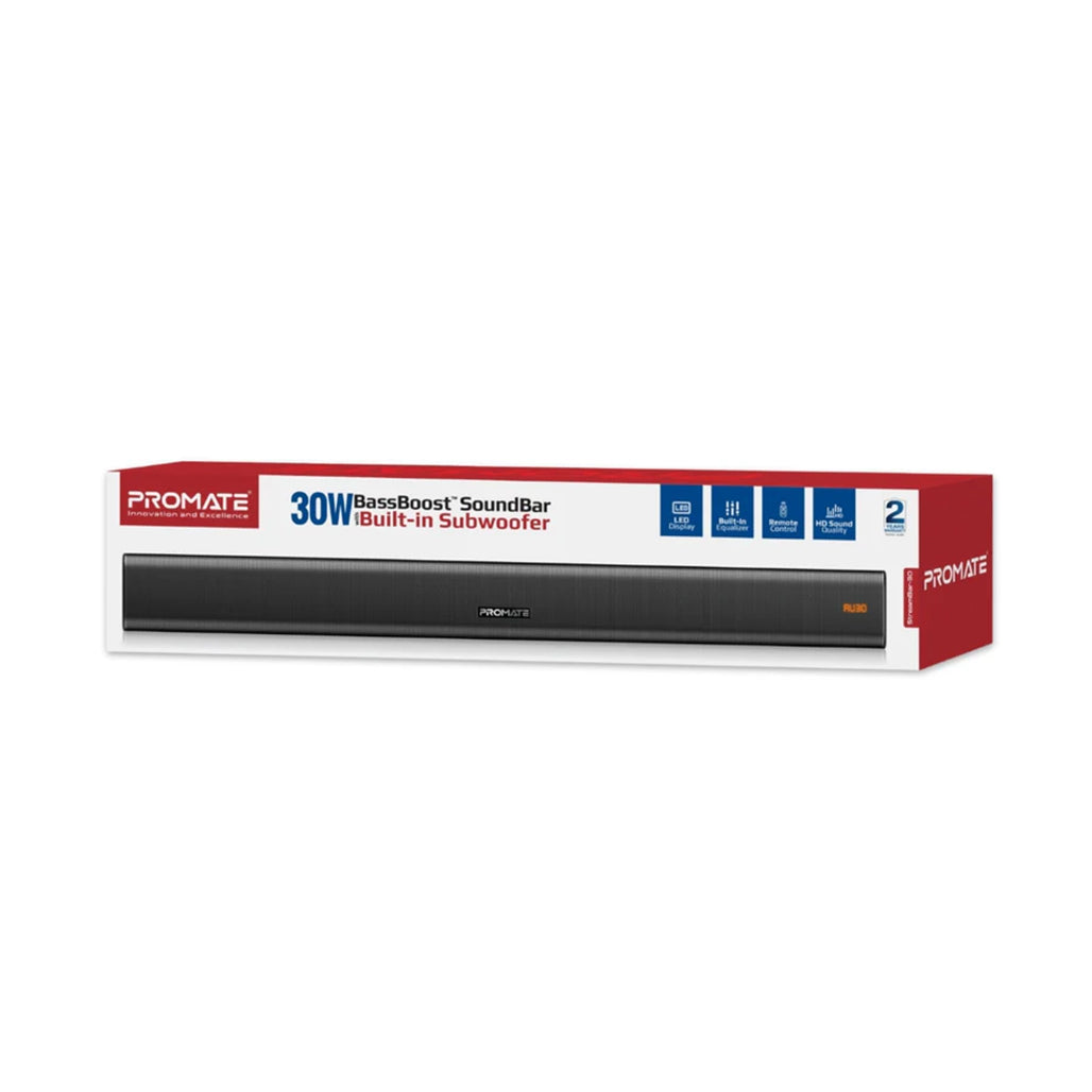 A Photo Of Promate StreamBar-30 - 30W BassBoost™ SoundBar with Subwoofer