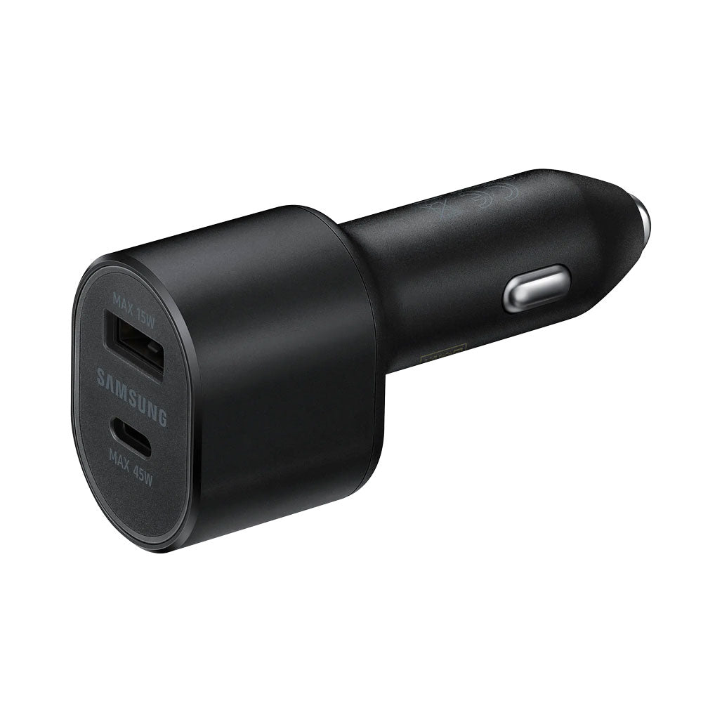 A Photo Of Samsung Super Fast Dual Car Charger (45W+15W) | EP-L5300XBEGWW | USB-C and USB-A Ports