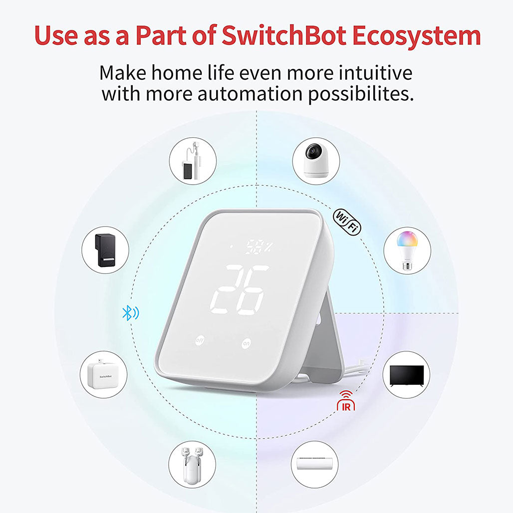 A Photo Of SwitchBot 4 in 1 Hub Gen 2 | Smart Hygrometer, Scene Launch Buttons, and Smart Alerts