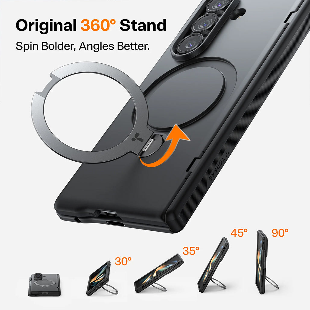 A Photo Of TORRAS Ostand Spin Magnetic Case for Samsung Z Fold 7 - Includes 2 Screen Protectors