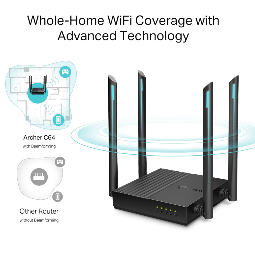 A Photo Of TP-Link Archer C64 - AC1200 Wireless MU-MIMO WiFi Router