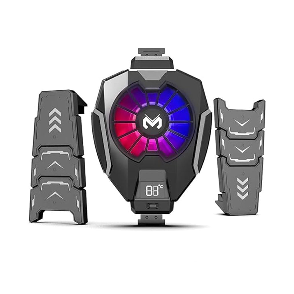 A Photo Of MEMO DL05 Tablet Cooler with LED Temperature Display, RGB Lighting & USB-C – Universal Fit for iPad and Tablets