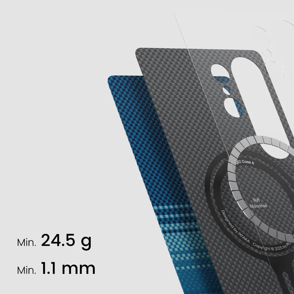 A Photo Of Pitaka Sunset Moonrise Tactile Woven Case for Samsung Galaxy S25 Ultra | Fusion Weaving, Ultra-Slim Design, Magnetic Protection