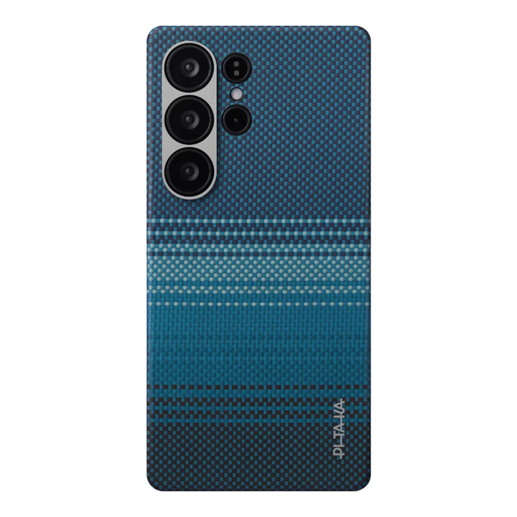 A Photo Of Pitaka Sunset Moonrise Tactile Woven Case for Samsung Galaxy S25 Ultra | Fusion Weaving, Ultra-Slim Design, Magnetic Protection