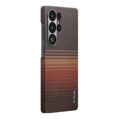A Photo Of Pitaka Sunset Moonrise Tactile Woven Case for Samsung Galaxy S25 Ultra | Fusion Weaving, Ultra-Slim Design, Magnetic Protection