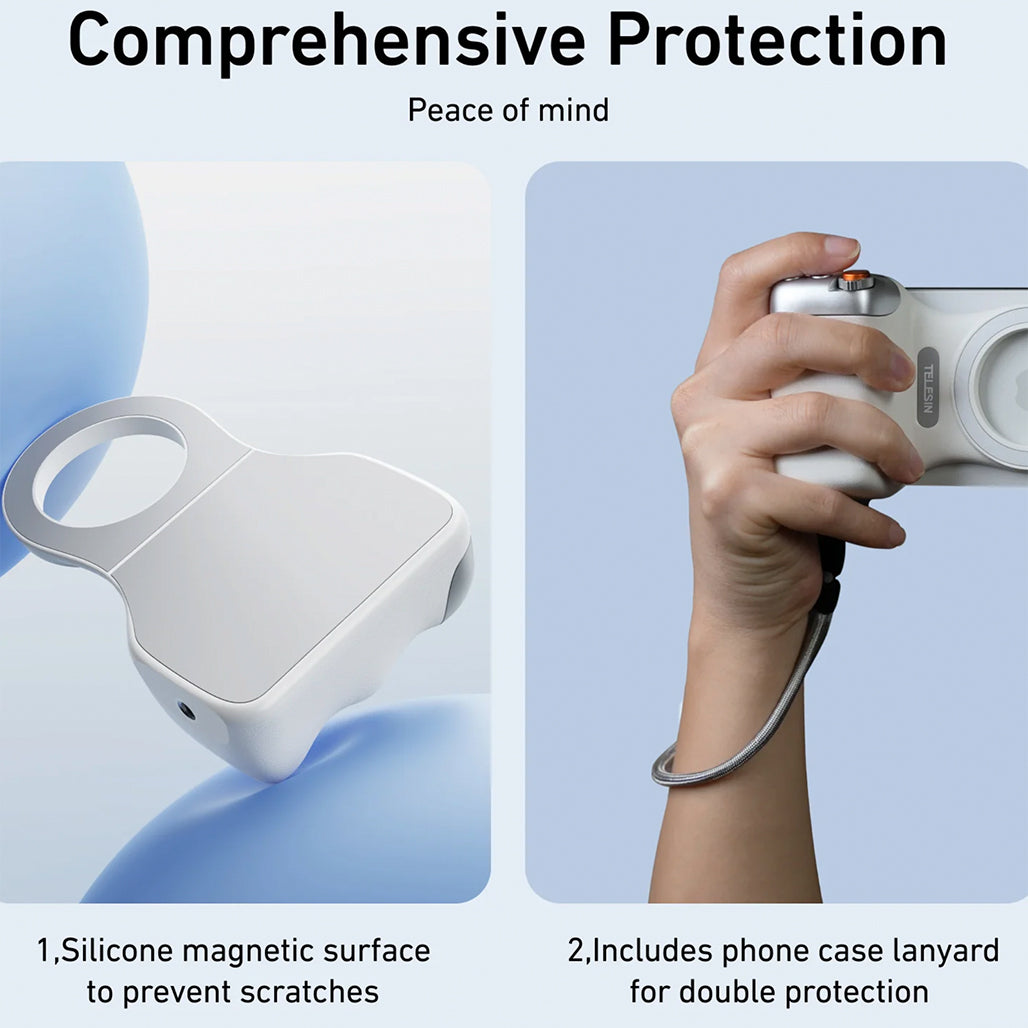 A Photo Of Telesin Fun Shot Magnetic Phone Grip – Ultra-Strong N52 Magnets, Ergonomic Handheld Design with telesin original light