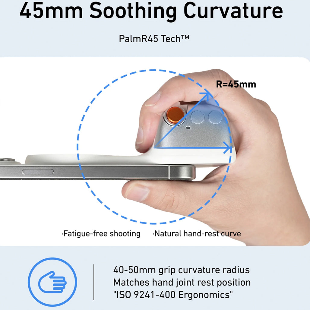 A Photo Of Telesin Fun Shot Magnetic Phone Grip – Ultra-Strong N52 Magnets, Ergonomic Handheld Design with telesin original light