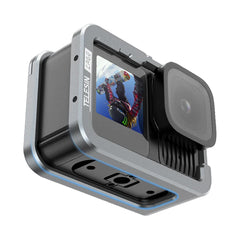 A Photo Of TELESIN Aluminum Protective Cage for GoPro Hero 13 – Full Body Housing with Cold Shoe Mount, HDMI/USB Access, Quick Release Compatible