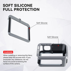 A Photo Of TELESIN Aluminum Protective Cage for GoPro Hero 13 – Full Body Housing with Cold Shoe Mount, HDMI/USB Access, Quick Release Compatible