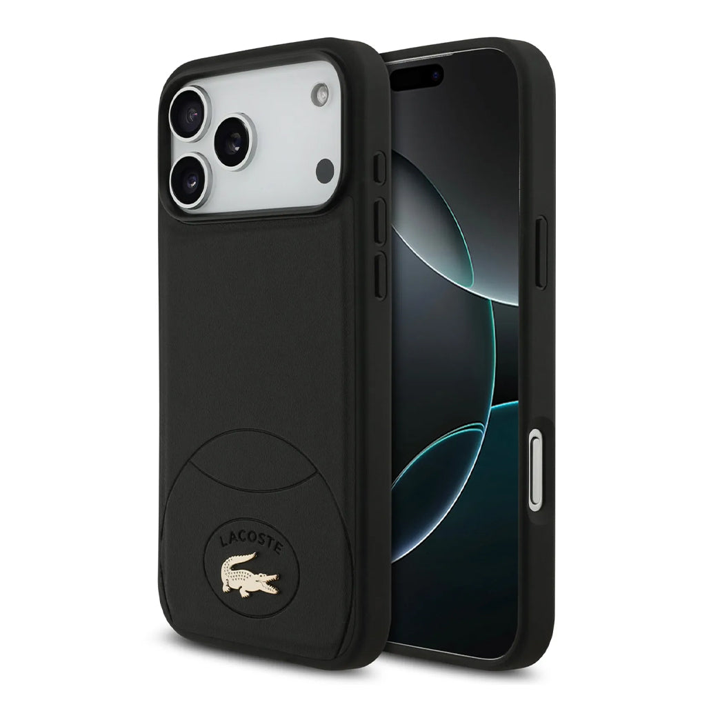 A Photo Of Lacoste MagSafe PU Leather Hard Case with Bliss Design for iPhone 17 Pro