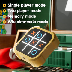 A Photo Of Electronic 4-in-1 Tic Tac Toe Puzzle Console – Handheld Travel Game for Kids & Adults, Brain Training & Memory Challenge Toy