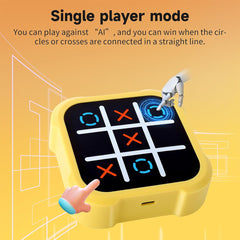 A Photo Of Electronic 4-in-1 Tic Tac Toe Puzzle Console – Handheld Travel Game for Kids & Adults, Brain Training & Memory Challenge Toy