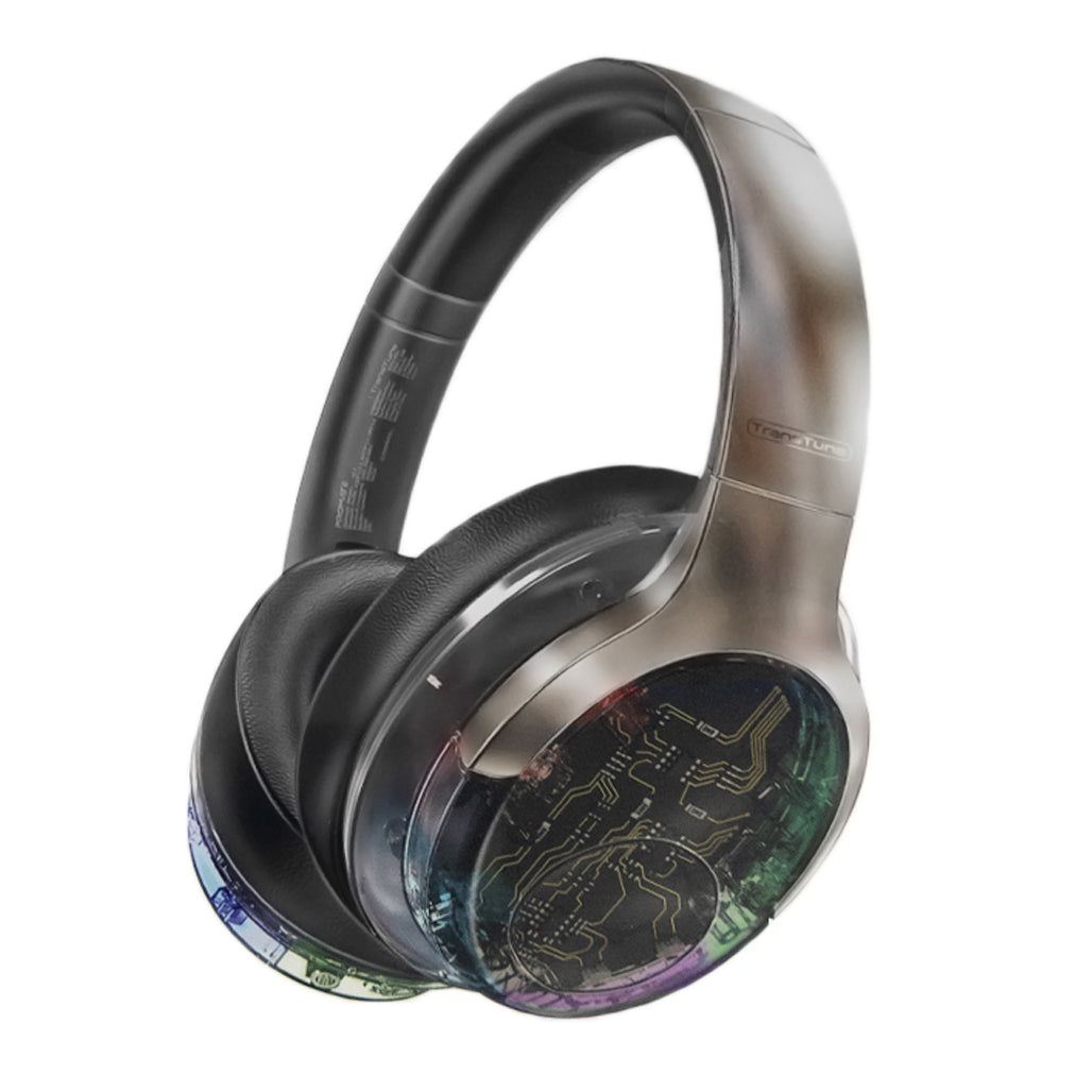 A Photo Of Promate Transtune - ANC Wireless Headphones with RGB Lights | Gunmetal