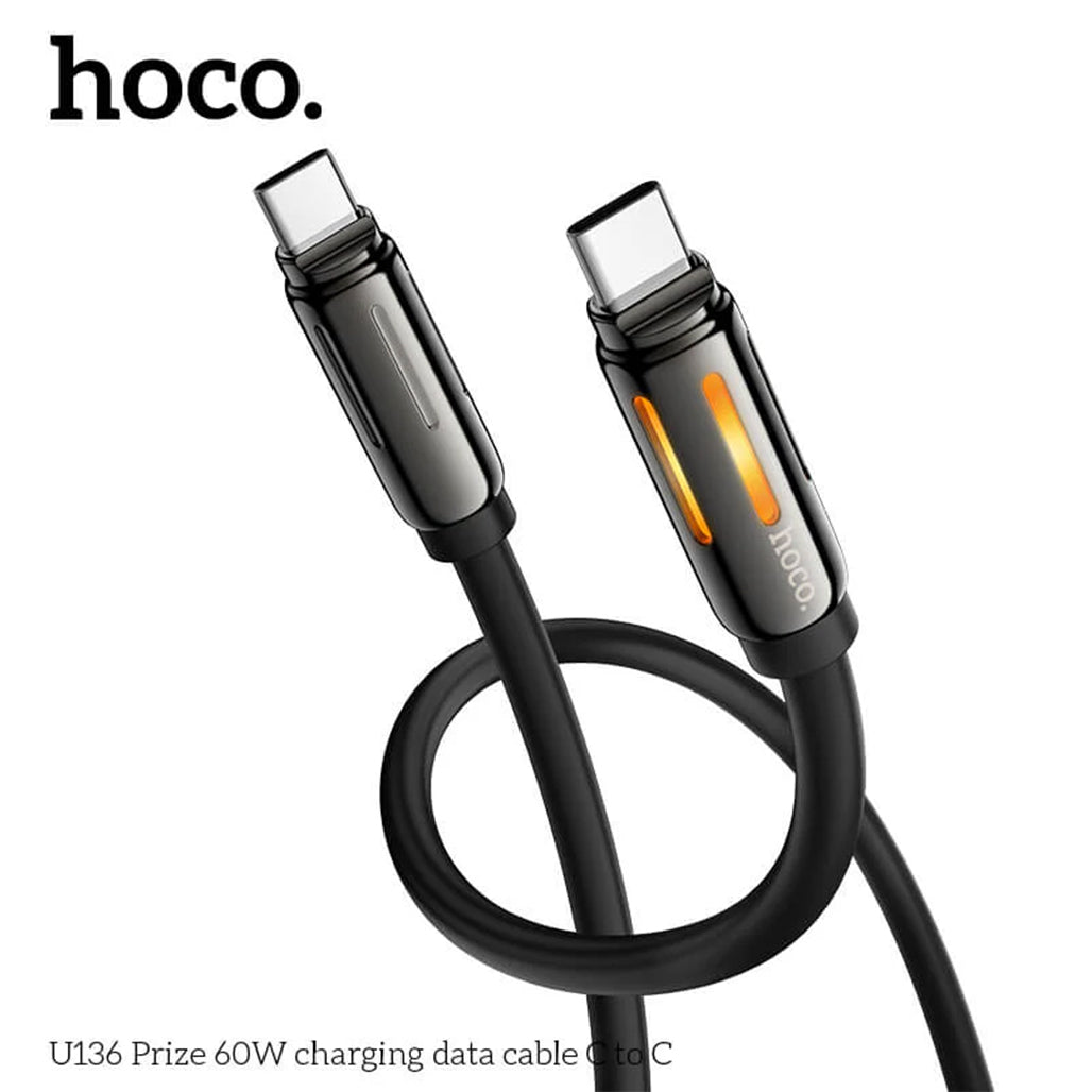 A Photo Of Hoco U136 60W Zinc Alloy USB-C to USB-C Fast Charging Cable 1.2m