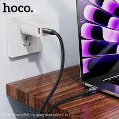 A Photo Of Hoco U136 60W Zinc Alloy USB-C to USB-C Fast Charging Cable 1.2m