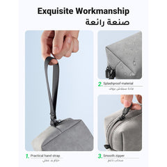 A Photo Of UGREEN Hard Drive Storage Bag – Waterproof PU Leather Travel Organizer for Digital Accessories, Cables, Power Banks, and Gadgets