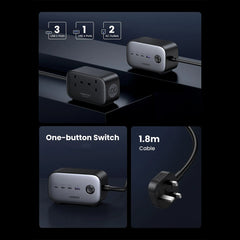 A Photo Of UGREEN Nexode 100W GaN Power Strip 6-in-1 with USB-C PD Fast Charging