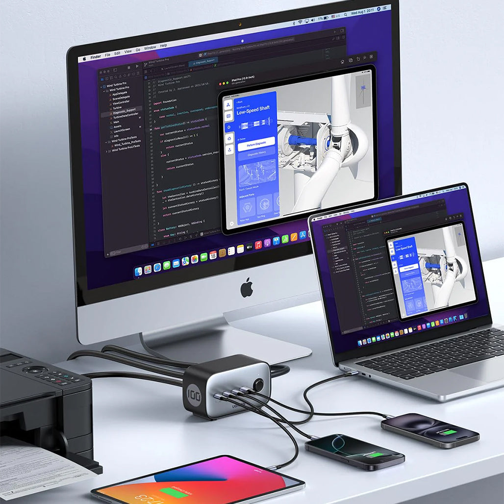 A Photo Of UGREEN Nexode 100W GaN Power Strip 6-in-1 with USB-C PD Fast Charging