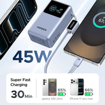 UGREEN Nexode Pro Power Bank 10000mAh - 55W Fast Charging with Built-In USB-C Cable