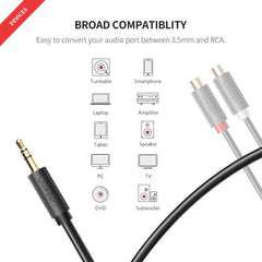 A Photo Of UGreen RCA 3.5mm Adapter Cable - 2 Phono Female to Male Aux Mini Jack for Superior Audio