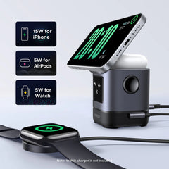A Photo Of UGREEN Uno 2-in-1 Magnetic Wireless Charger 15W – Fast Qi2 Charging for iPhone & Earbuds