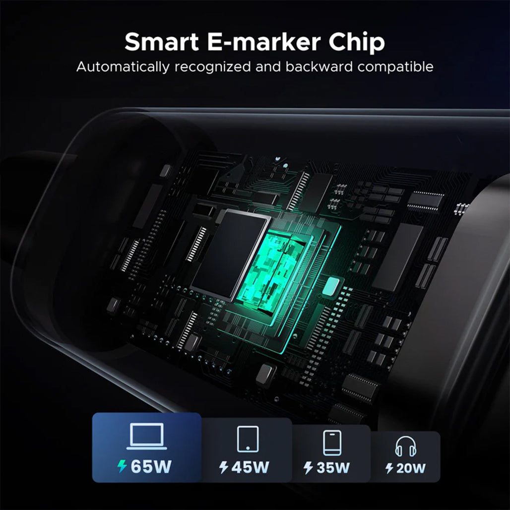 A Photo Of UGREEN Uno USB-C to USB-C Cable 100W 2M – Fast Charging, LED Display, Durable Nylon Braided