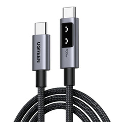 A Photo Of UGREEN Uno USB-C to USB-C Cable 100W 2M – Fast Charging, LED Display, Durable Nylon Braided