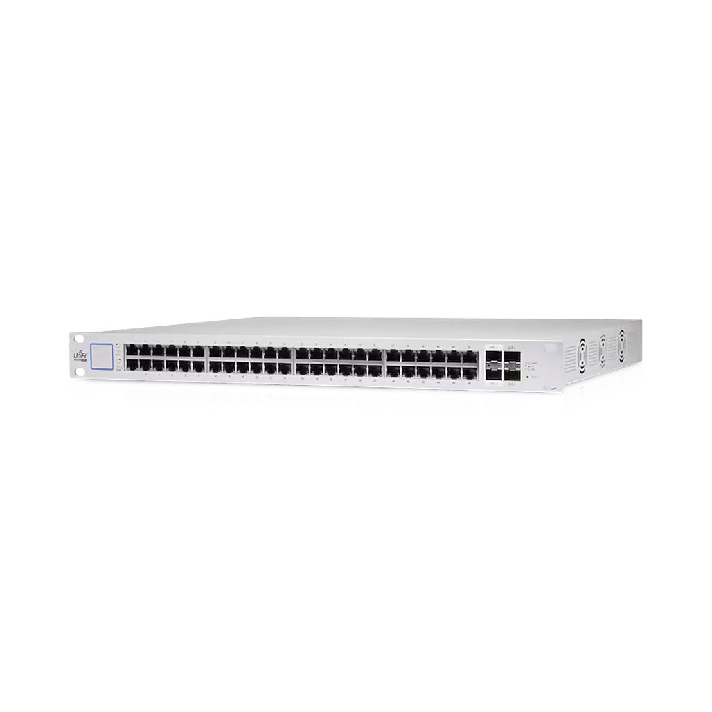 A Photo Of Ubiquiti PoE Switch 48-Port GbE, PoE+ and 24V Passive PoE with 1G & 10G SFP Ports | High-Performance Network Switch